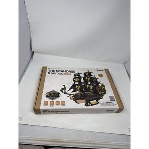 ROKR The Seahorse Barque 3D Wooden Puzzle DIY Ship Model Toys Kits Xmas Gifts B2